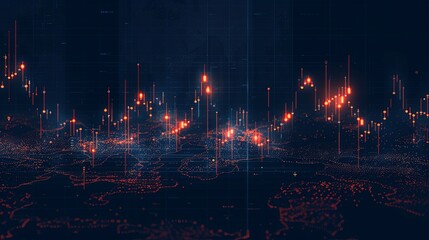 Fototapeta premium Stock market graph on LED screen monitor