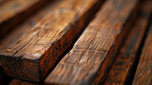 A macro shot of oak barrel staves showing the grain and char 