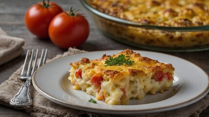  Baked Macaroni and Cheese with Tomato and Parsley
