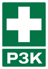 Obraz premium ISO emergency and first aid safety signs in indonesian_p3k size a4/a3/a2/a1 