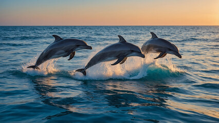 Fototapeta premium dolphin jumping out of water