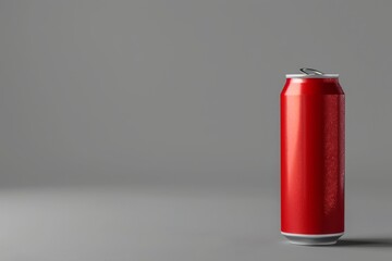 3d Mockup of soda or beer can on surface isolated on grey background