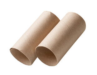 Tissue paper cores isolated on white background with clipping path