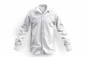Fototapeta premium Classic white shirt mockup isolated Long sleeved office jacket template