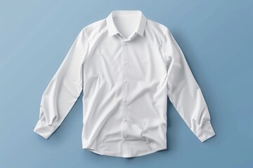 Classic white shirt mockup isolated Long sleeved office jacket template 