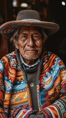 Obraz premium Peruvian man with a traditional outfit, looking proud