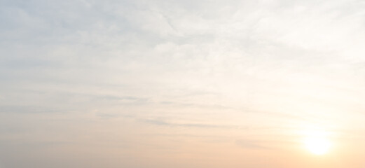 Beautiful morning or evening orange sky when sun set or sun rise used as natural background texture in decorative art work