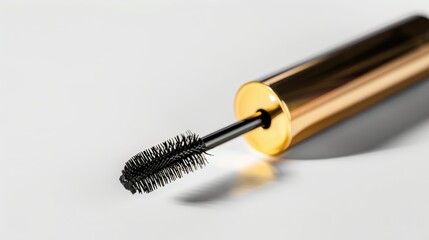 Naklejka premium Golden Mascara Wand with Black Brush