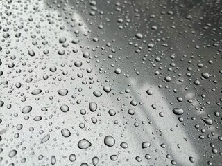 Raindrops remain on the glass. Water drop background