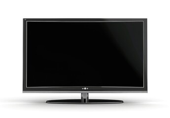 Black Flat Screen Television on a White Background