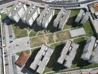 Vista aérea de conjunto residencial