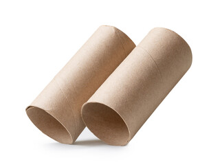 Tissue paper cores isolated on white background with clipping path