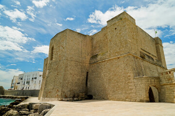 Il Castello di Carlo V e le mura di Monopoli, Bari, Puglia. Italy