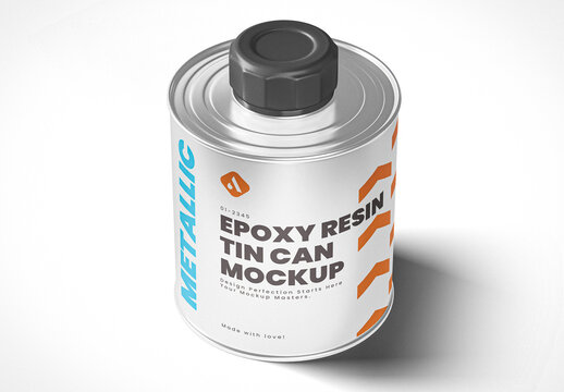 Epoxy Resin Aluminum Tin Can Mockup