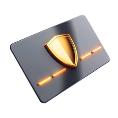 3D render of a shield symbol for online security. Concept of cybersecurity, protection, and digital safety.