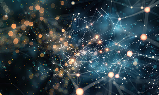 A cluster of stars and lines in the sky