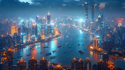 view of the city HD 8K wallpaper Stock Photographic Image  