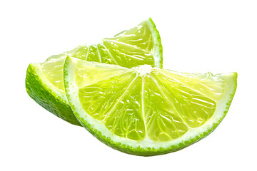 Slice of lime isolated on transparent background