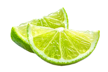 Slice of lime isolated on transparent background