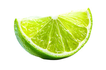 Slice of lime isolated on transparent background