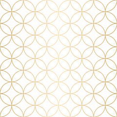 Fototapeta premium Seamless pattern with circles in gold foil
