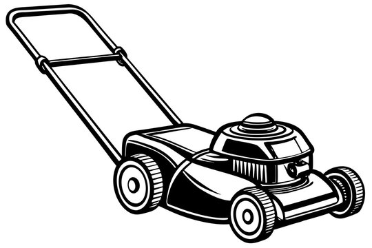 recommend clip art: Motor grass cutter icon silhouette motor grass cutter vector