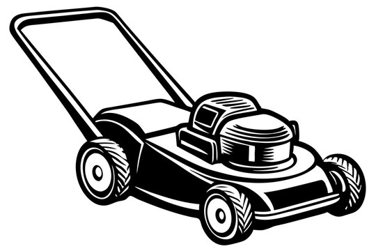 recommend clip art: Motor grass cutter icon silhouette motor grass cutter vector