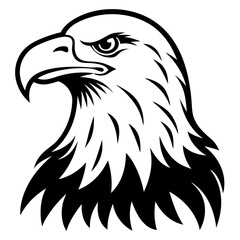American bald eagle vector silhouette illustration