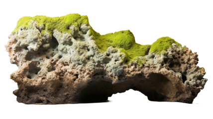Heavy reef rock cut out isolated on transparent background.
