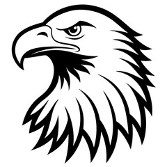 American bald eagle vector silhouette illustration