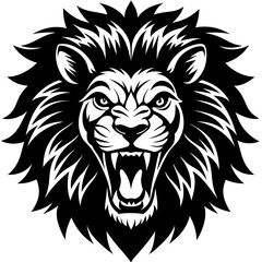 lion head angry icon  vector silhouette illustration