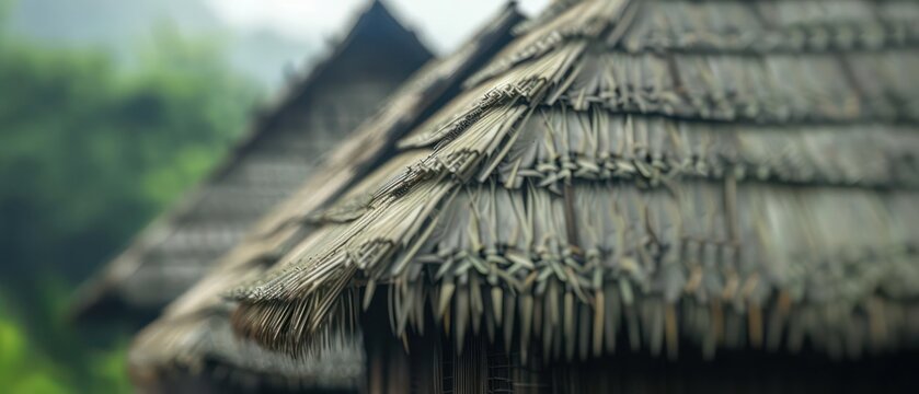 A conceptual image of vernacular architecture with digital representations of traditional building methods, perfect for a cultural heritage banner with ample copy space