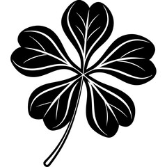 clover Black and white vector illustration