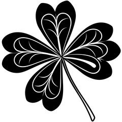 clover Black and white vector illustration