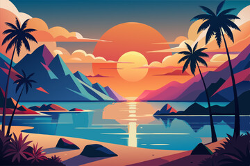The natural landscape in summer vector
