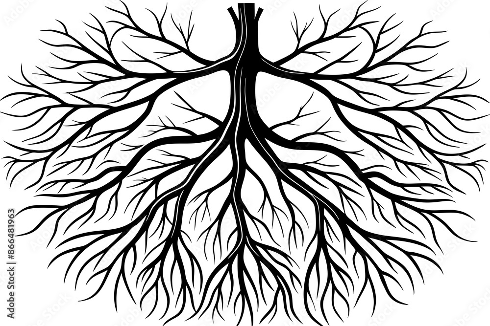 Sticker A tree without leaves black vector