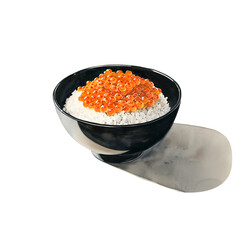 Watercolor illustration of salmon roe on white background