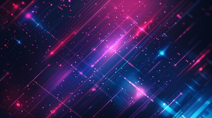Fototapeta premium Abstract cyberpunk background with neon lights and glowing lines. Futuristic tech and digital art with pink and blue gradients.