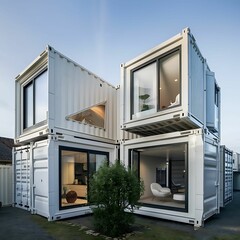 house made with containers, different construction models and different colors - 1