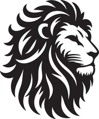 Vector Silhouette Illustration Art of a Lion Head
