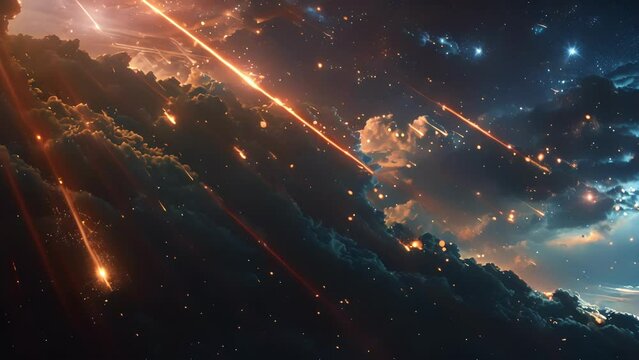 The meteor shower seemed to be orchestrated by some unknown force with the meteors moving in a hypnotic and choreographed display.