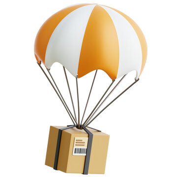 Parachute Delivery 3d Illustration