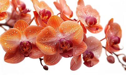Isolated orchid on white background. Orchidee backgrounds for spa, cosmetic, and floral banner.