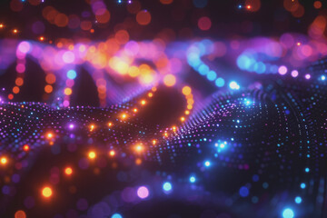 Fototapeta premium A beautiful Abstract digital technology background with network colorful connection lines.