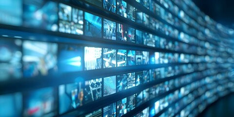 Multifaceted multimedia expertise for web streaming and TV technology channels. Concept Multimedia Production, Web Streaming, TV Technology, Channel Expertise