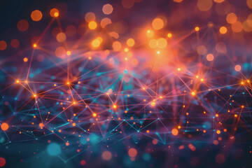 A beautiful Abstract digital technology background with network colorful connection lines.