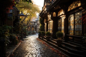 Fototapeta premium Prague, Czech Republic, the Vinohrady neighborhood, with its art Nouveau architecture., generative IA