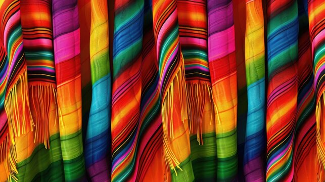 Mexican serape background with Saltillo traditions