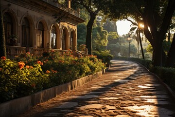 Rome, Italy, Villa Borghese, a large park with gardens and museums., generative IA