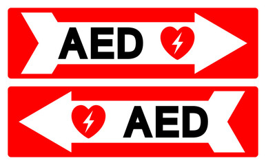 AED Symbol Sign, Vector Illustration, Isolate On White Background Label .EPS10